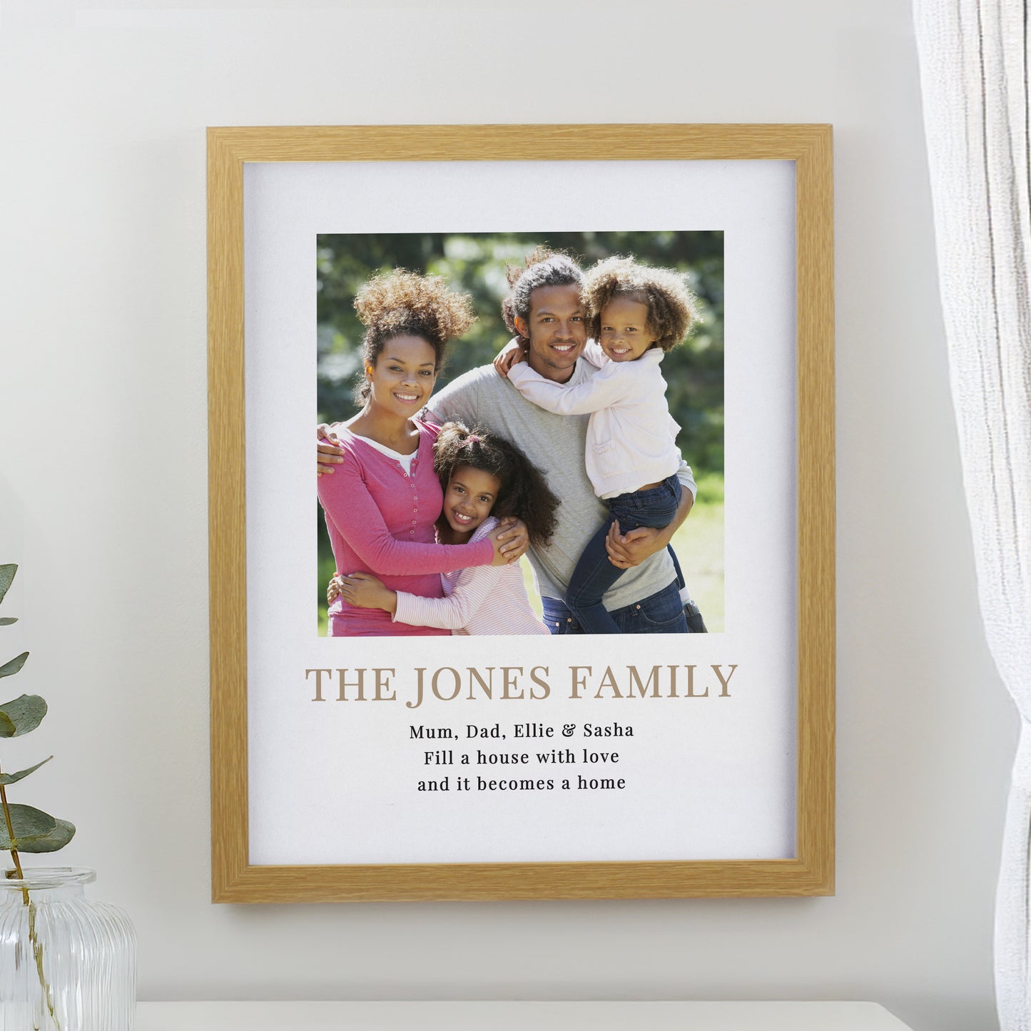 Personalised Square Photo Upload Oak Poster Frame from Heartfelt Gifts