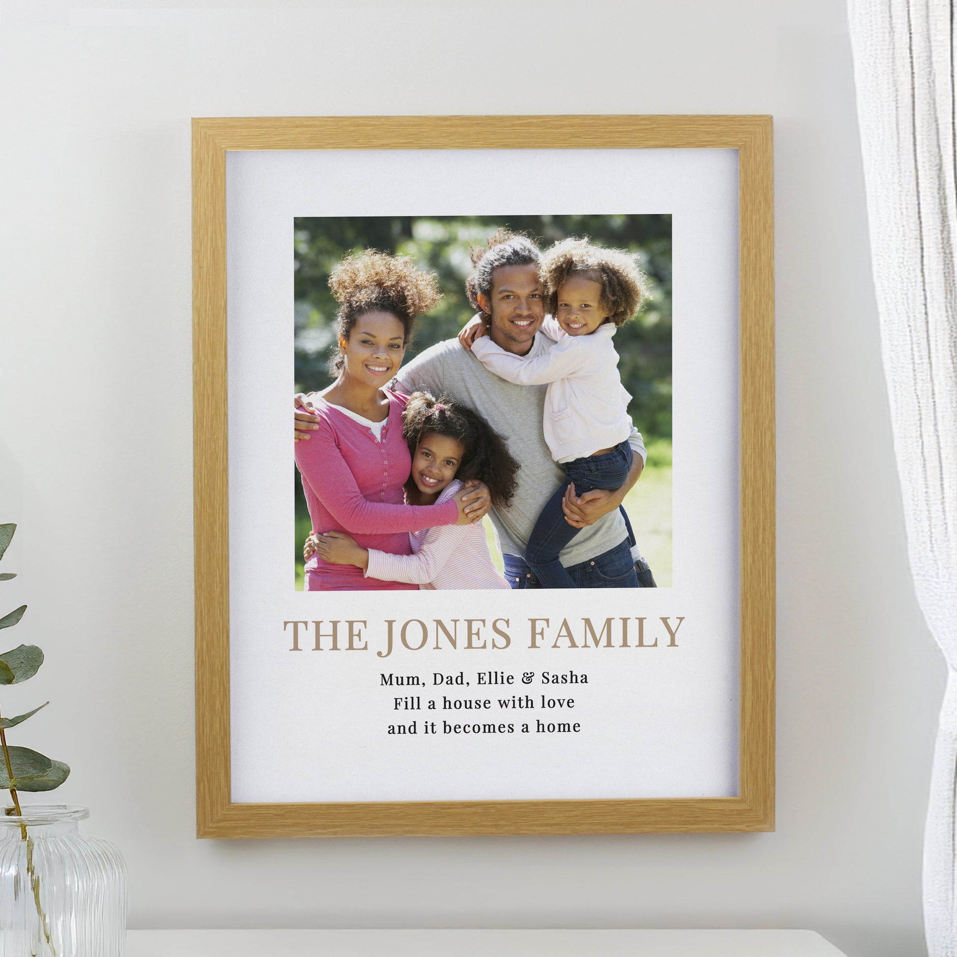 Personalised Square Photo Upload Oak Poster Frame from Heartfelt Gifts