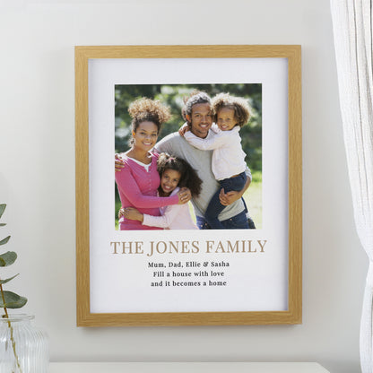 Personalised Square Photo Upload Oak Poster Frame from Heartfelt Gifts
