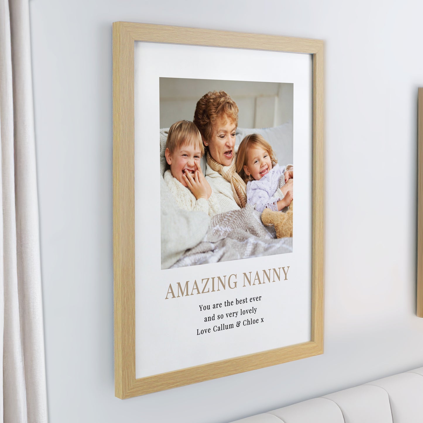 Personalised Square Photo Upload Oak Poster Frame - image 2
