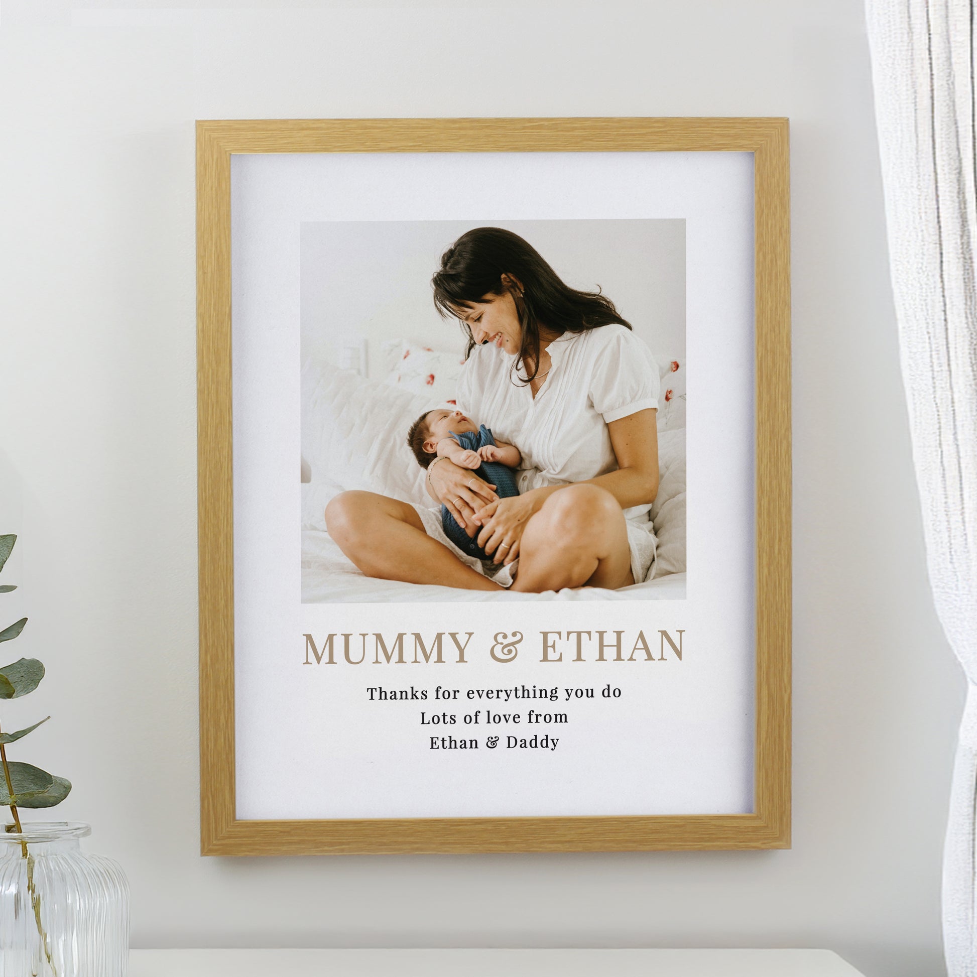Personalised Square Photo Upload Oak Poster Frame - image 3