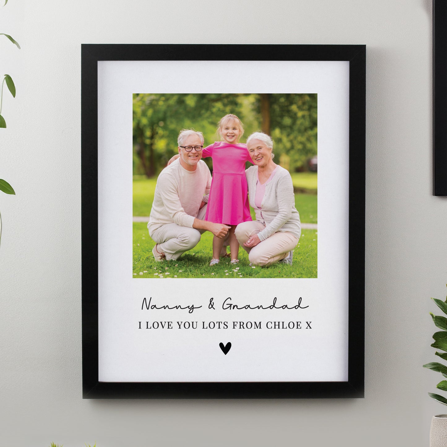 Personalised Heart Photo Upload Black Poster Frame - image 3