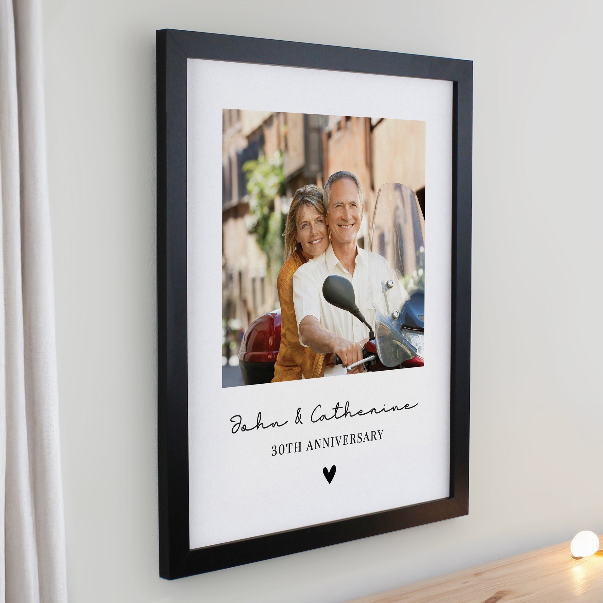Personalised Heart Photo Upload Black Poster Frame - image 4