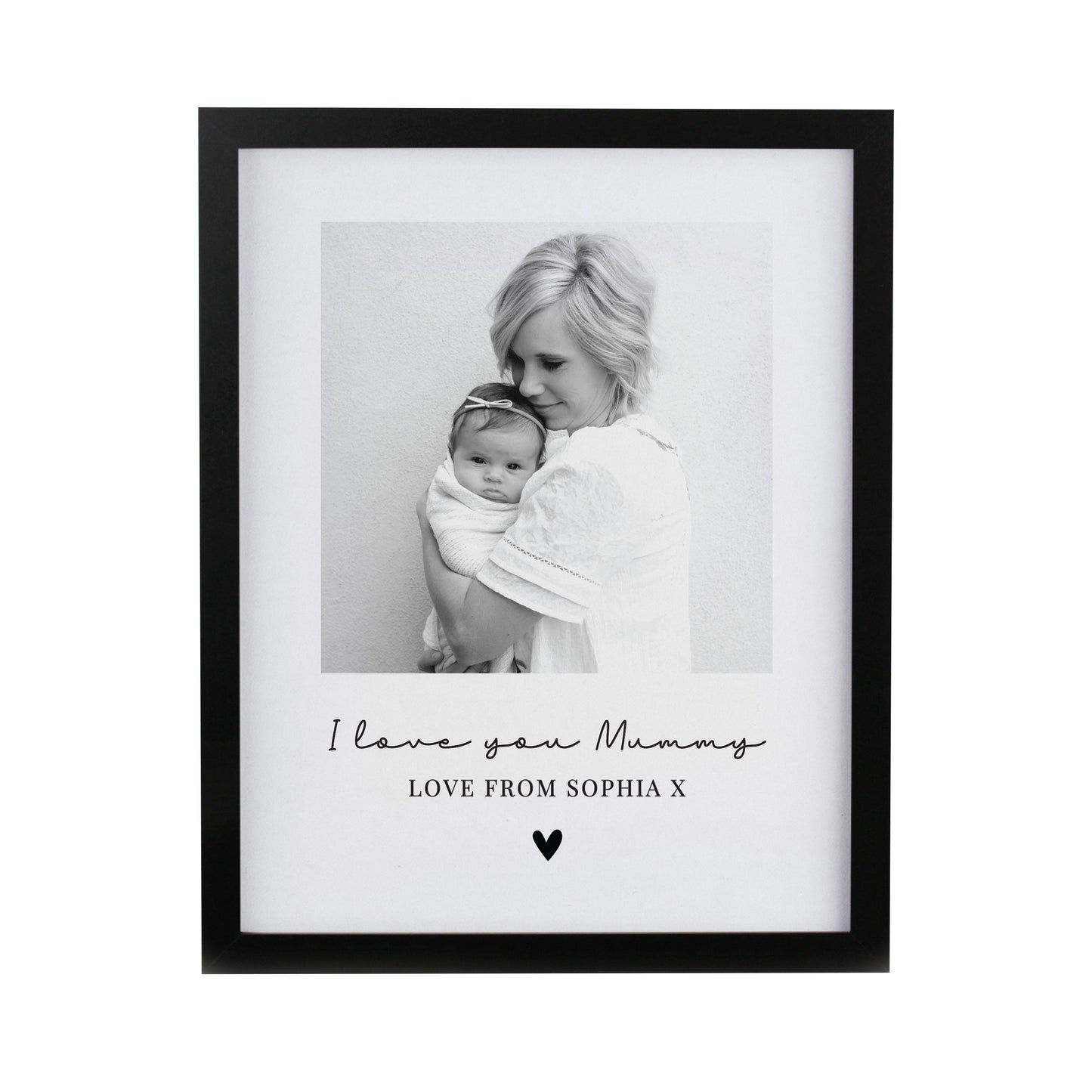 Personalised Heart Photo Upload Black Poster Frame - image 5