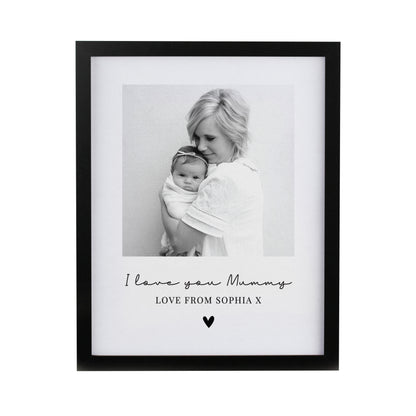 Personalised Heart Photo Upload Black Poster Frame - image 5