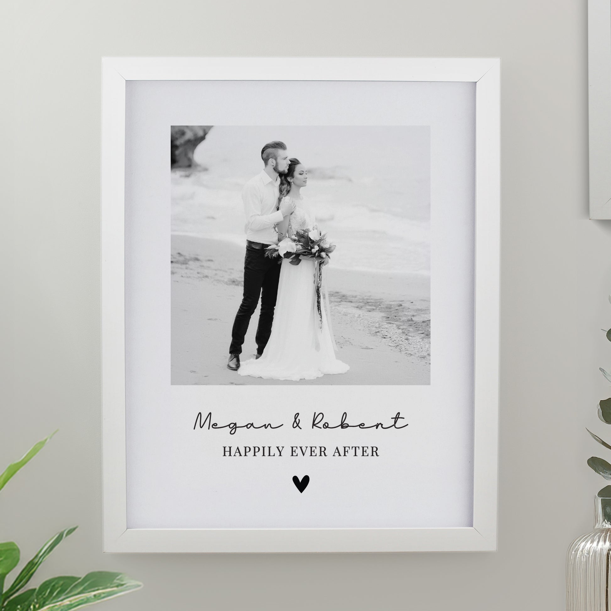 Personalised Heart Photo Upload White Poster Frame from Heartfelt Gifts