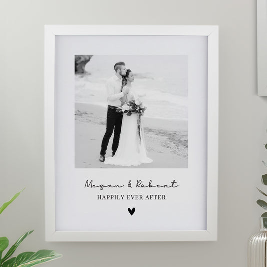 Personalised Heart Photo Upload White Poster Frame from Heartfelt Gifts