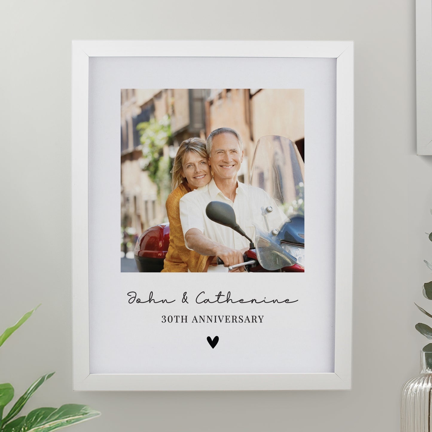 Personalised Heart Photo Upload White Poster Frame - image 3
