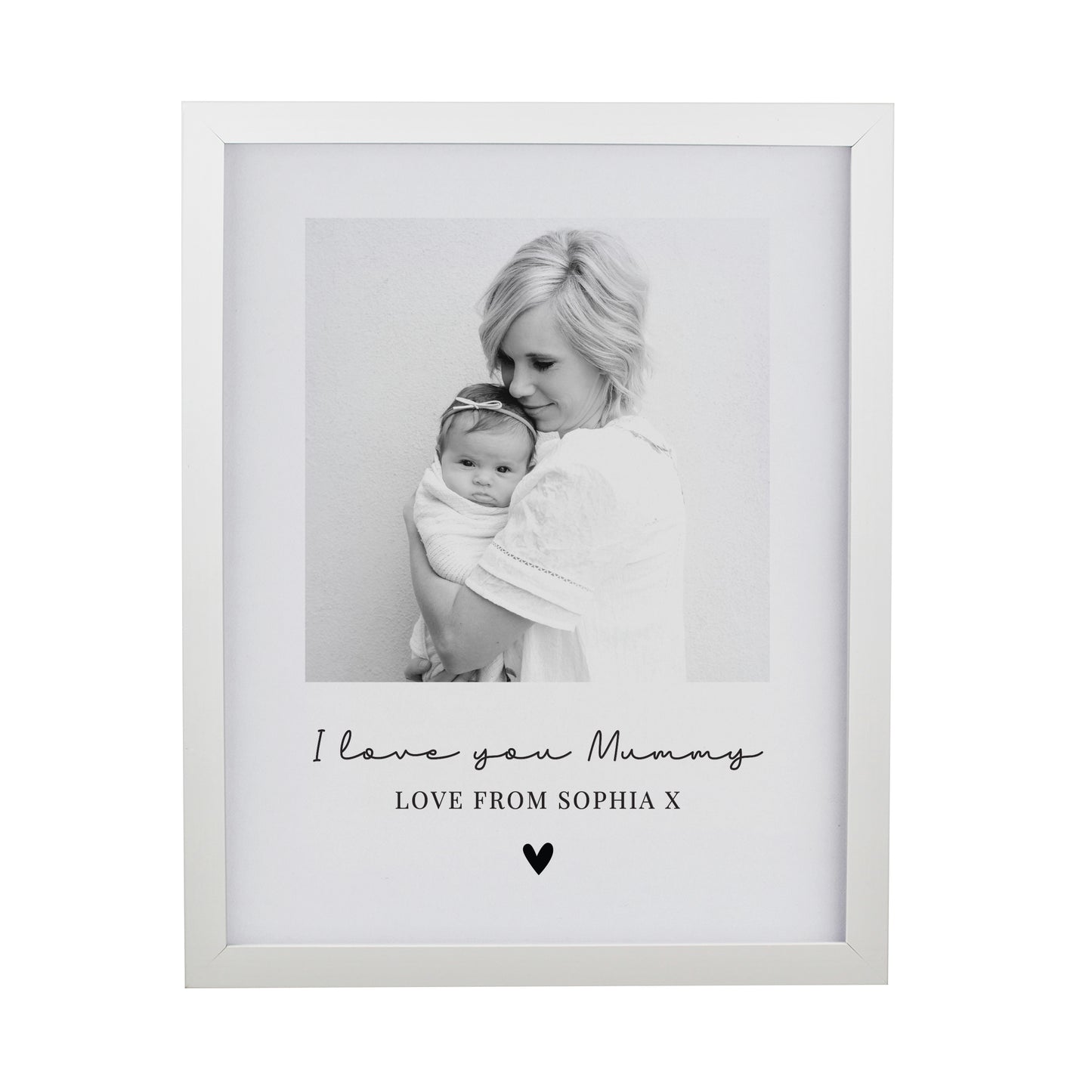 Personalised Heart Photo Upload White Poster Frame - image 4