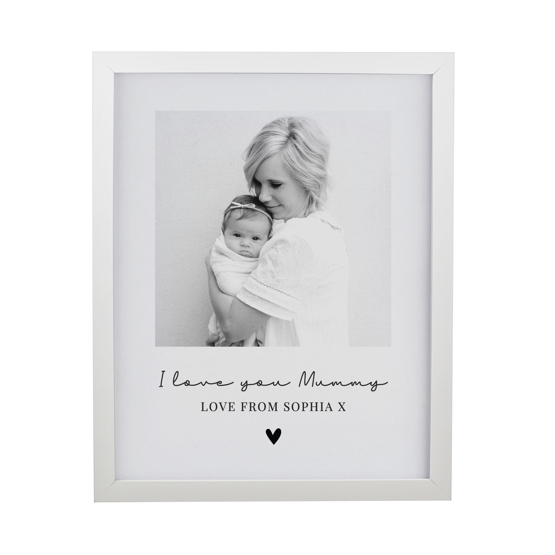 Personalised Heart Photo Upload White Poster Frame - image 4