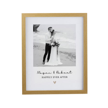 Personalised Heart Photo Upload Oak Poster Frame - image 4