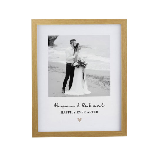 Personalised Heart Photo Upload Oak Poster Frame - image 4