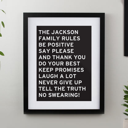 Personalised Typography Black Poster Frame from Heartfelt Gifts