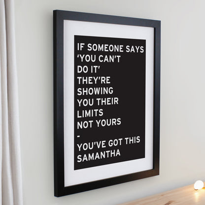 Personalised Typography Black Poster Frame - image 2