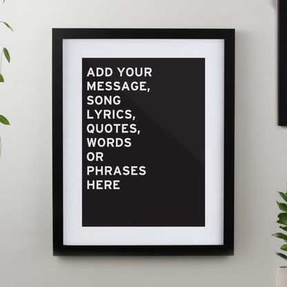 Personalised Typography Black Poster Frame - image 3