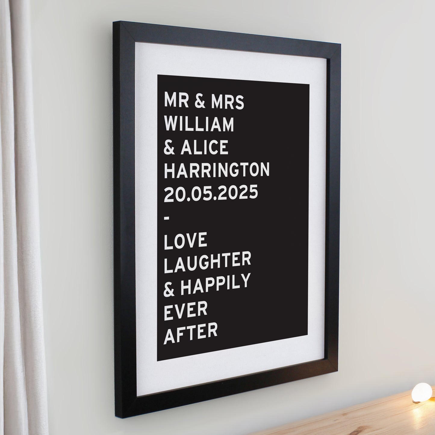 Personalised Typography Black Poster Frame - image 4