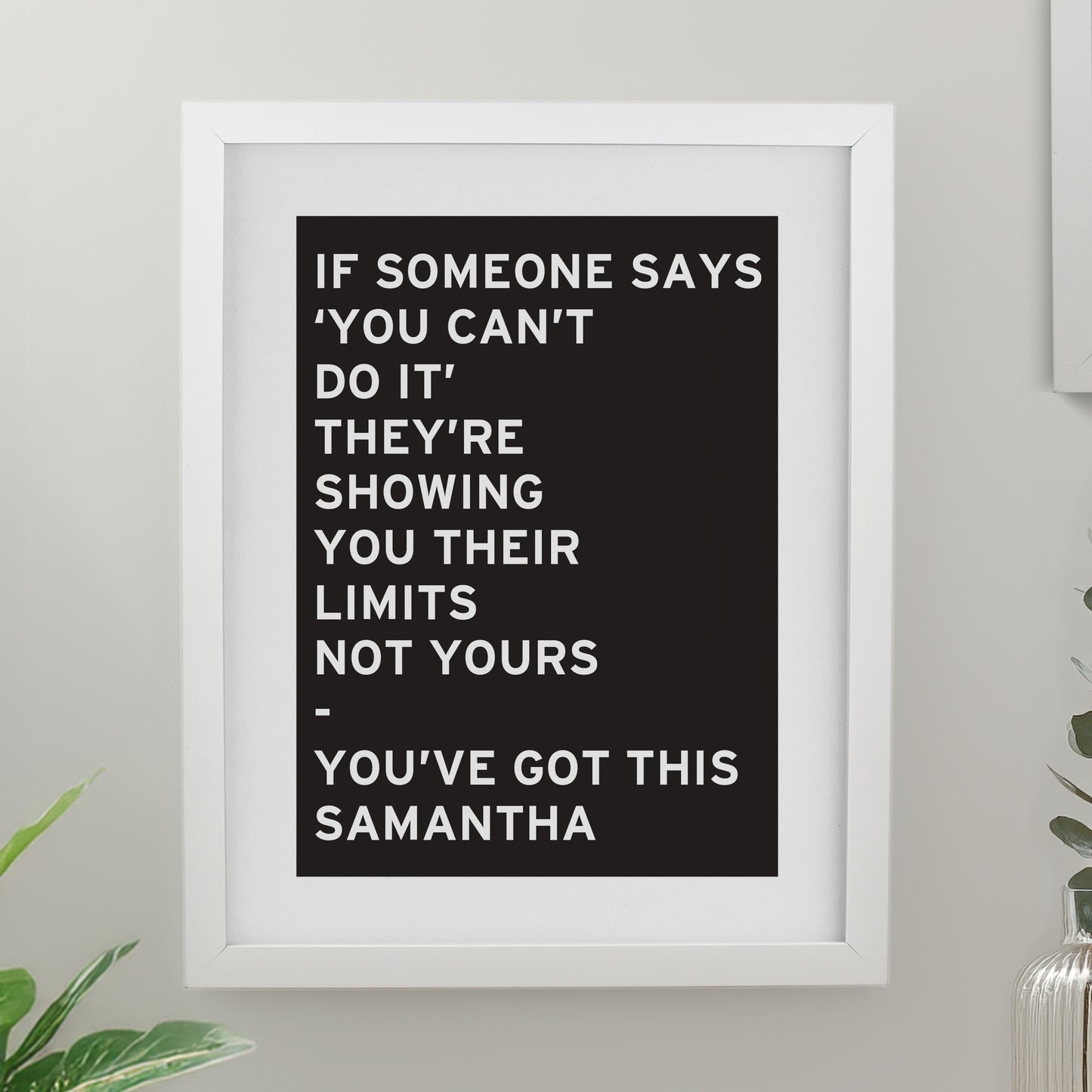 Personalised Typography White Poster Frame from Heartfelt Gifts