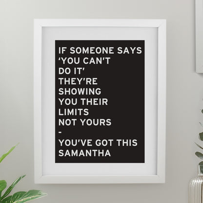 Personalised Typography White Poster Frame from Heartfelt Gifts