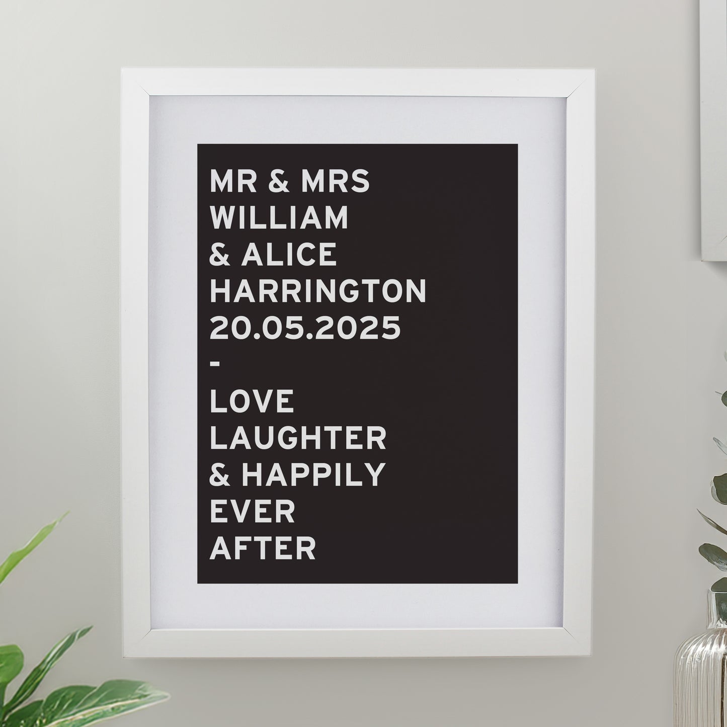 Personalised Typography White Poster Frame - image 3