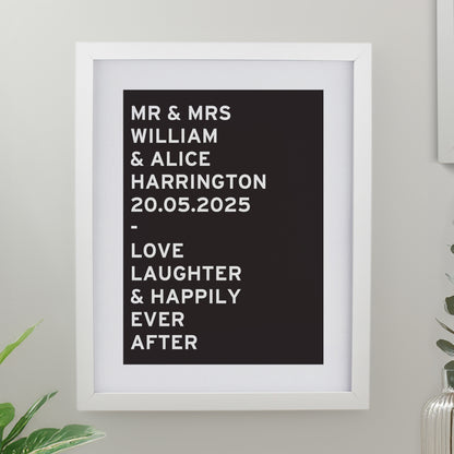 Personalised Typography White Poster Frame - image 3
