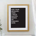 Personalised Typography Oak Poster Frame from Heartfelt Gifts