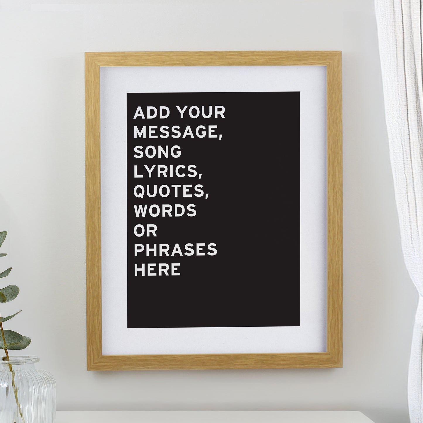 Personalised Typography Oak Poster Frame from Heartfelt Gifts