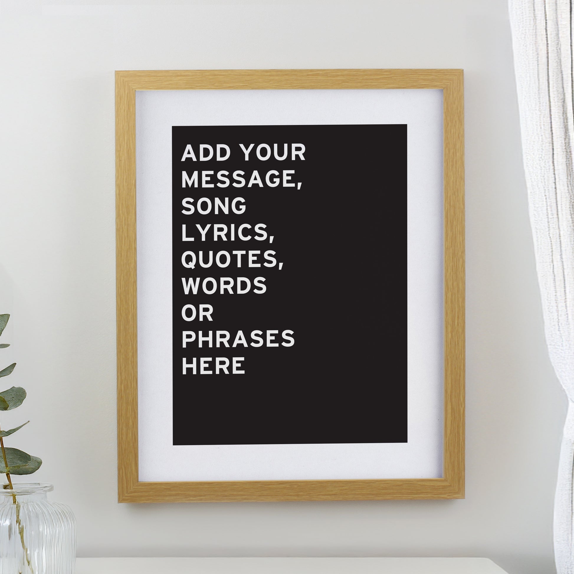 Personalised Typography Oak Poster Frame from Heartfelt Gifts
