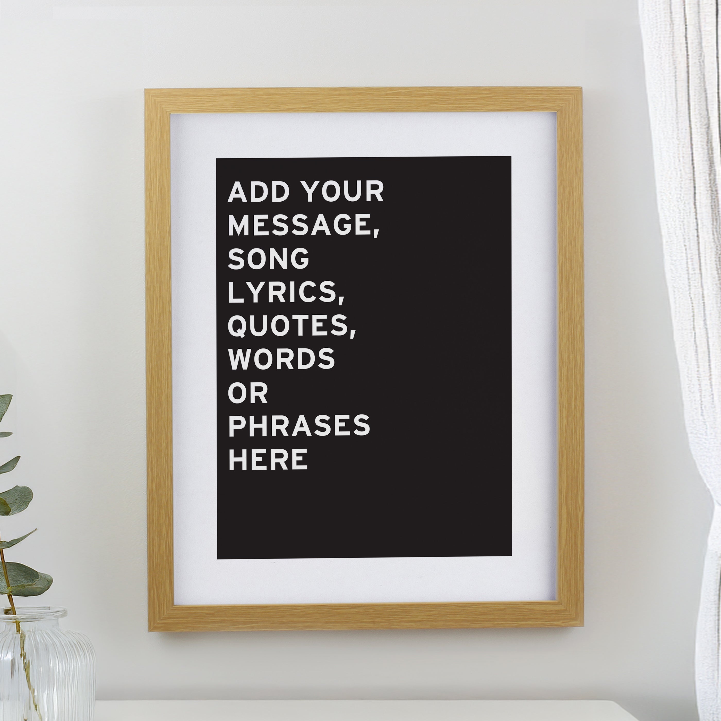 Personalised Typography Oak Poster Frame from Heartfelt Gifts