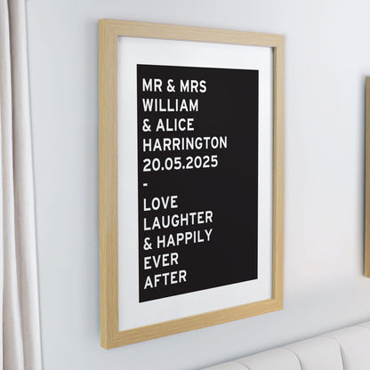 Personalised Typography Oak Poster Frame - image 2