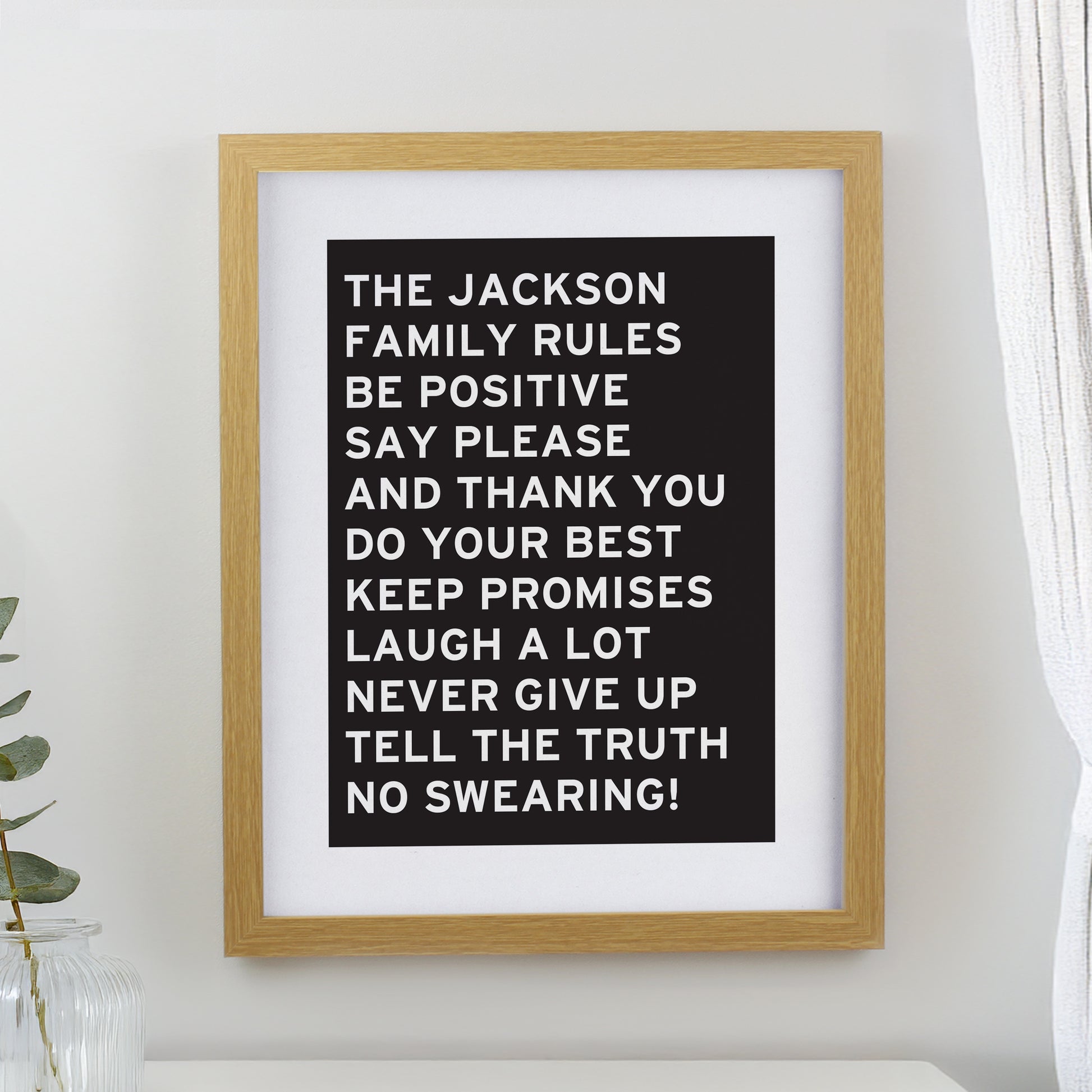 Personalised Typography Oak Poster Frame - image 3