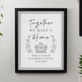 Personalised Home Black Poster Frame from Heartfelt Gifts