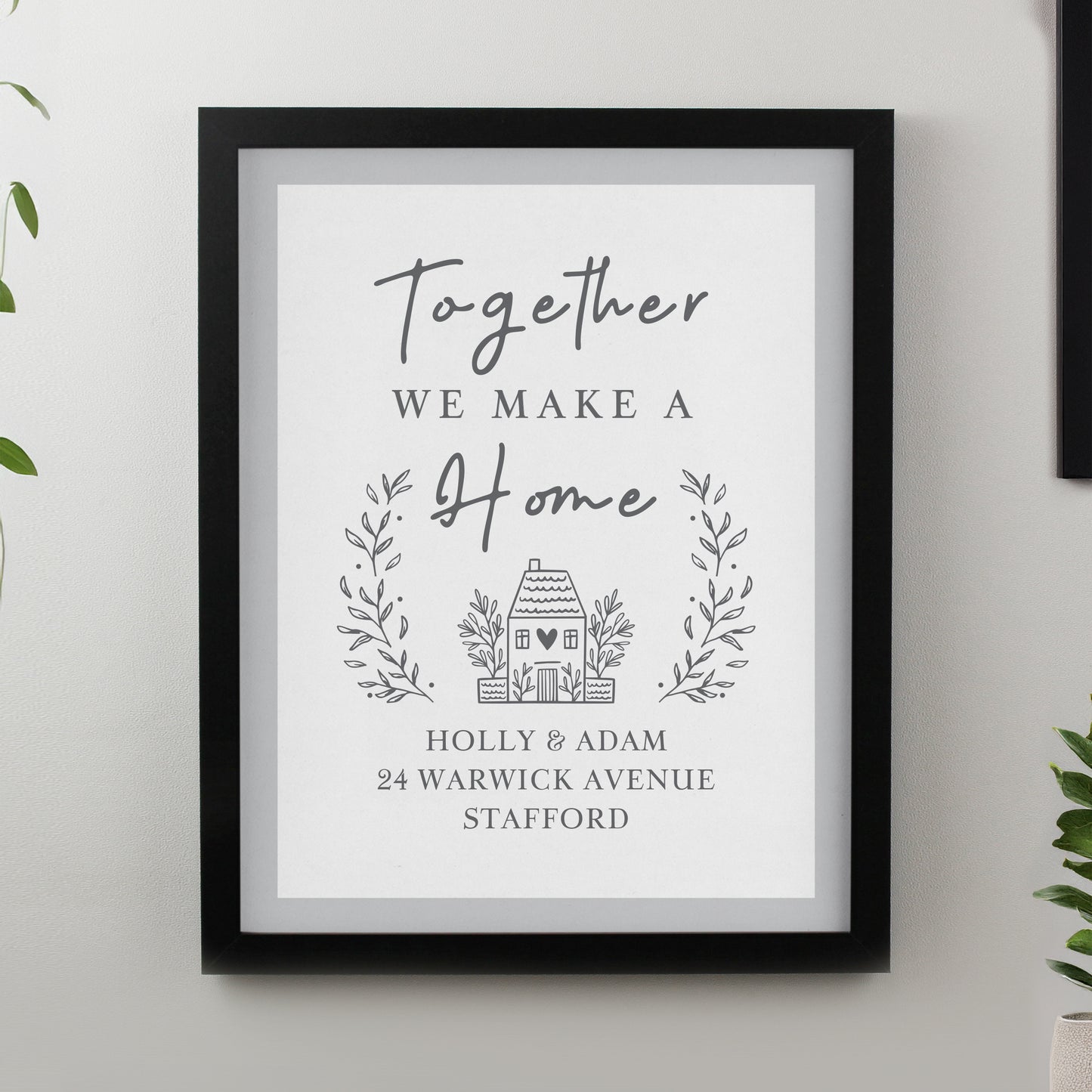 Personalised Home Black Poster Frame from Heartfelt Gifts