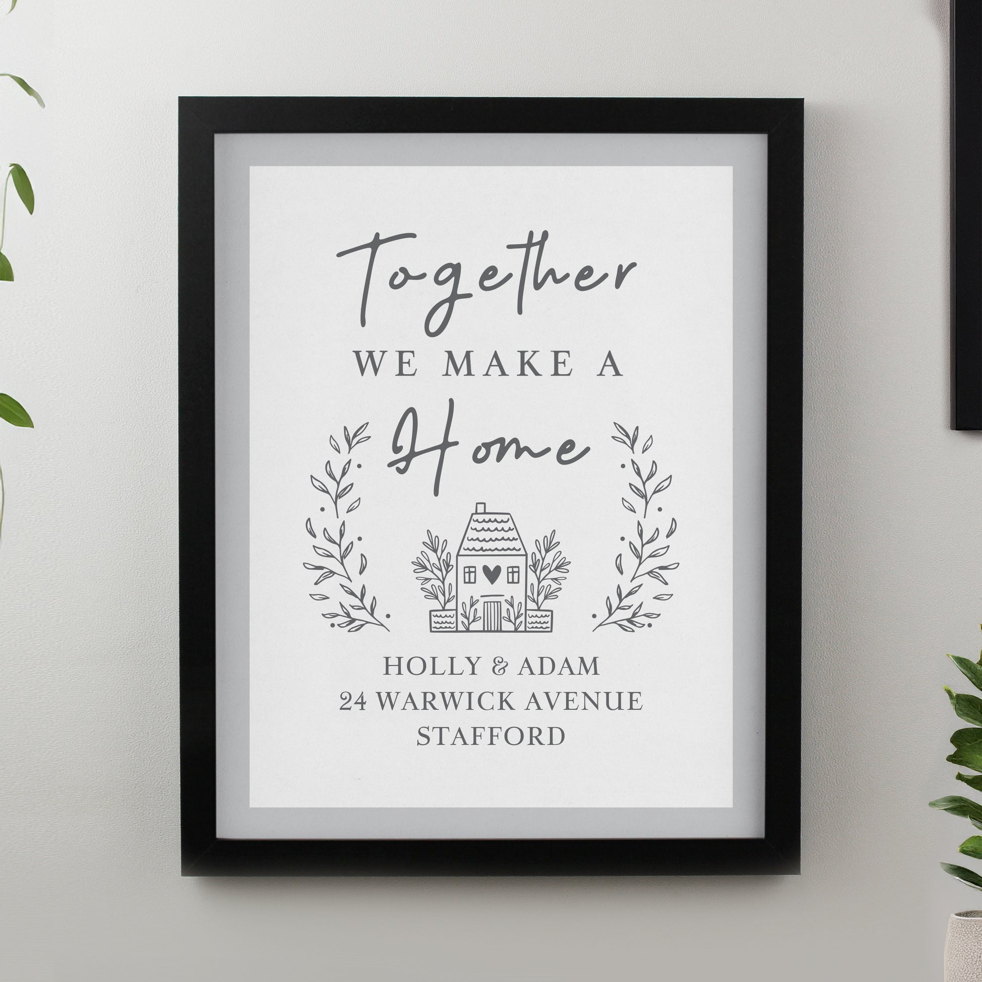 Personalised Home Black Poster Frame from Heartfelt Gifts