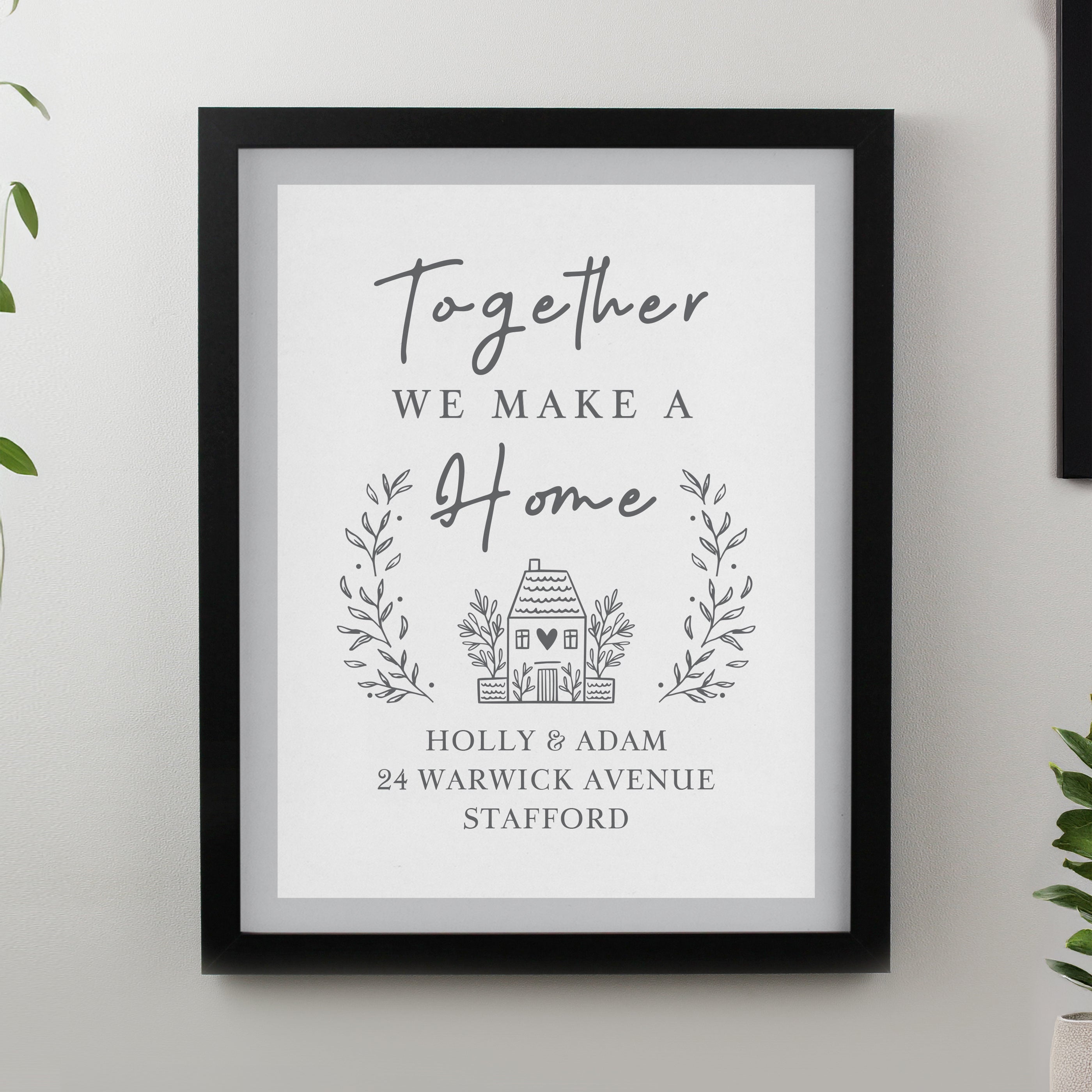 Personalised Home Black Poster Frame from Heartfelt Gifts