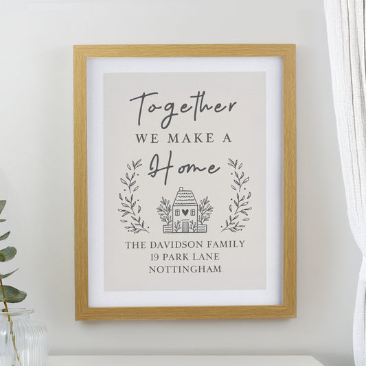 Personalised Home Oak Poster Frame from Heartfelt Gifts