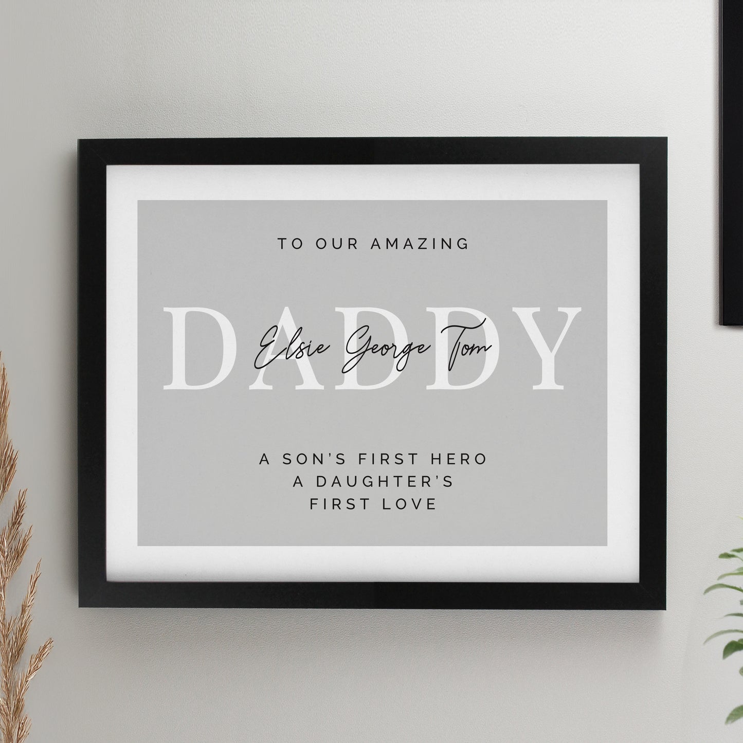 Personalised Free Text Black Poster Frame from Heartfelt Gifts