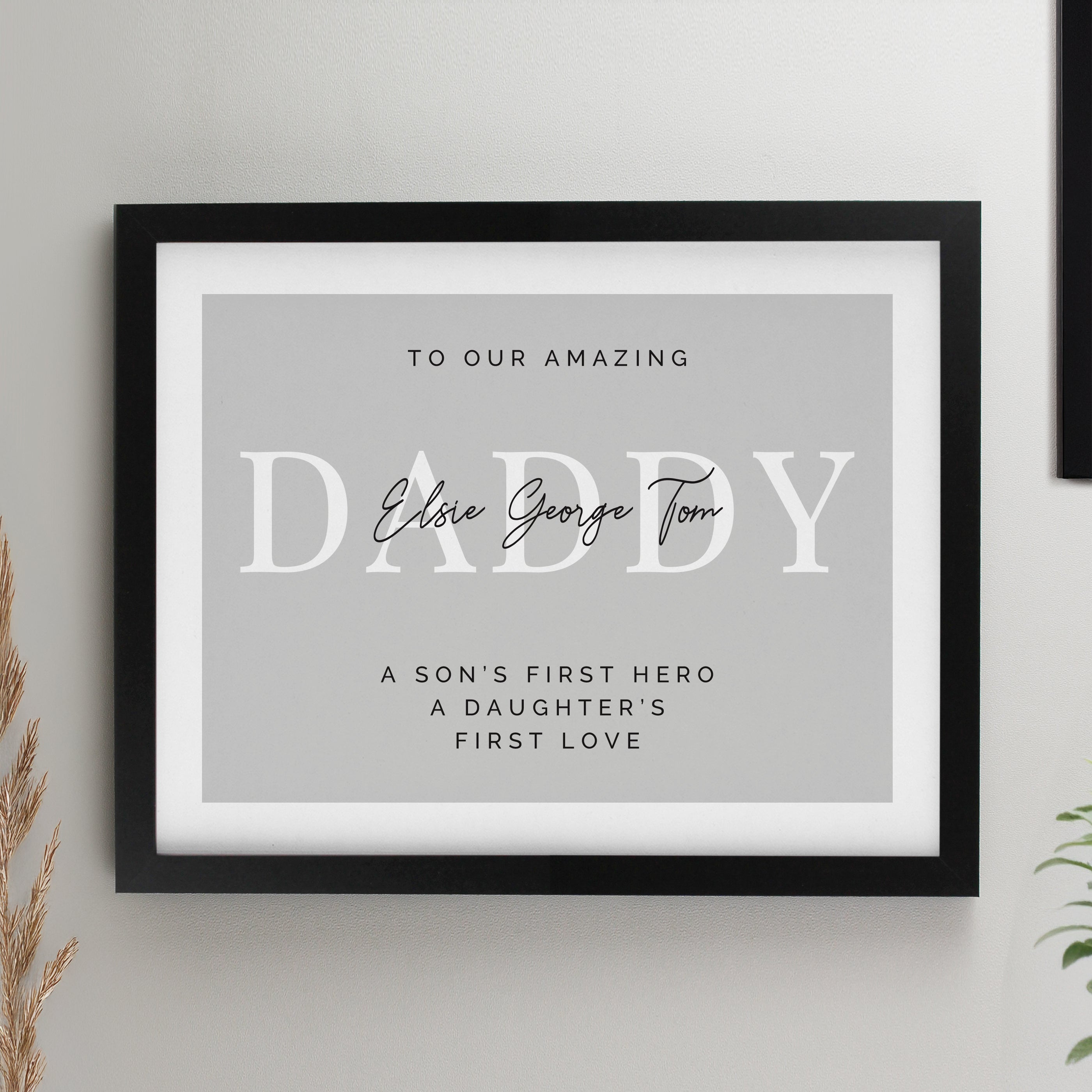 Personalised Free Text Black Poster Frame from Heartfelt Gifts