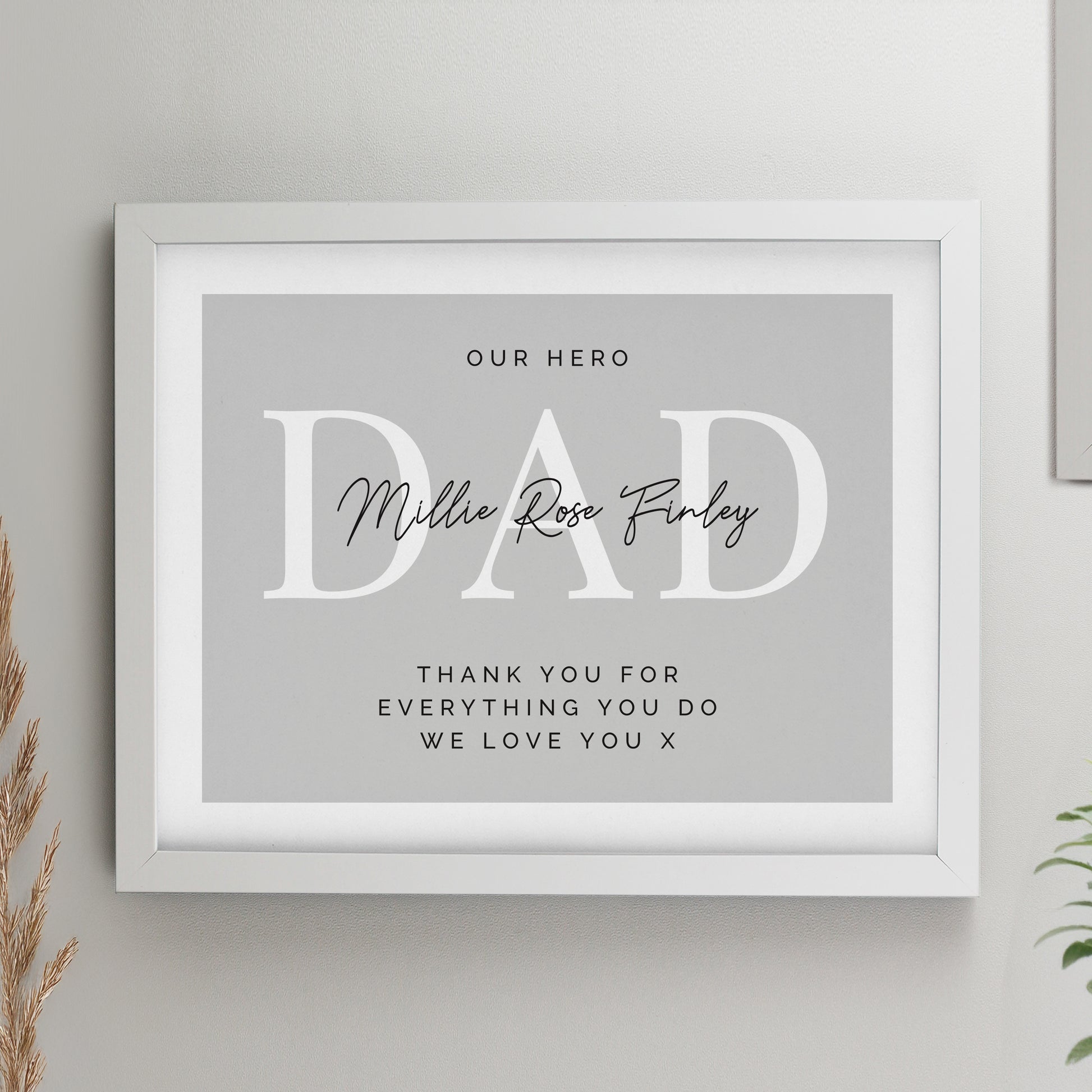 Personalised Free Text White Poster Frame from Heartfelt Gifts