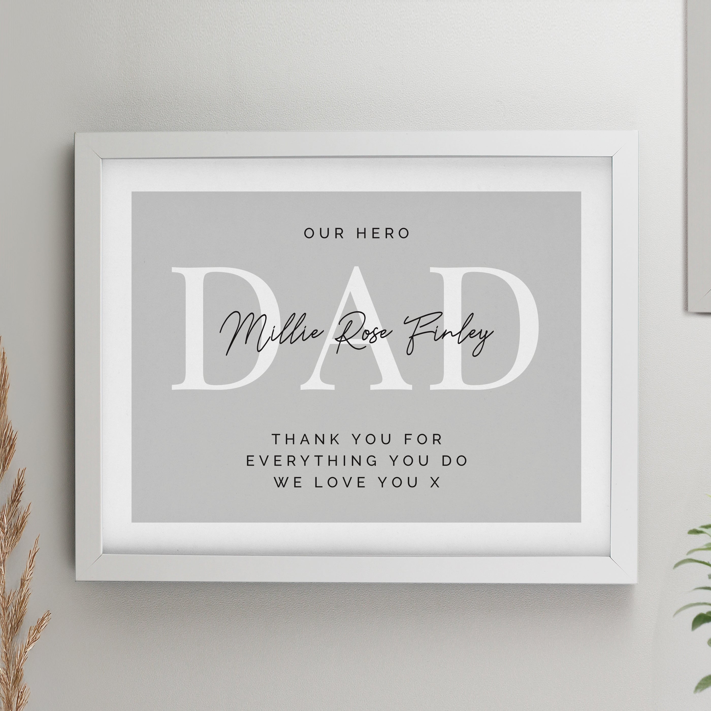 Personalised Free Text White Poster Frame from Heartfelt Gifts