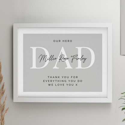 Personalised Free Text White Poster Frame from Heartfelt Gifts