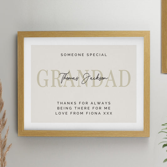 Personalised Free Text Oak Poster Frame from Heartfelt Gifts