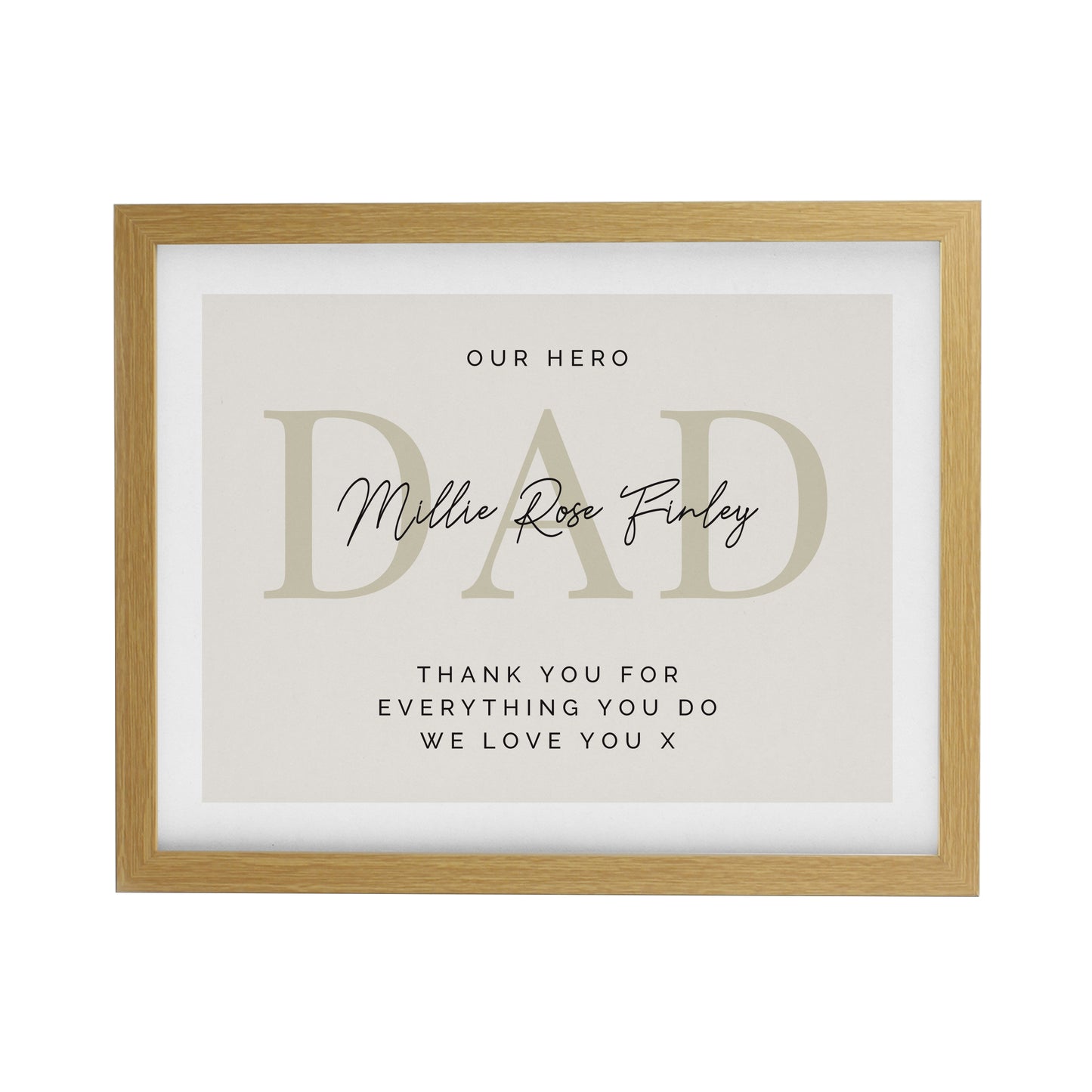 Personalised Free Text Oak Poster Frame - image 3