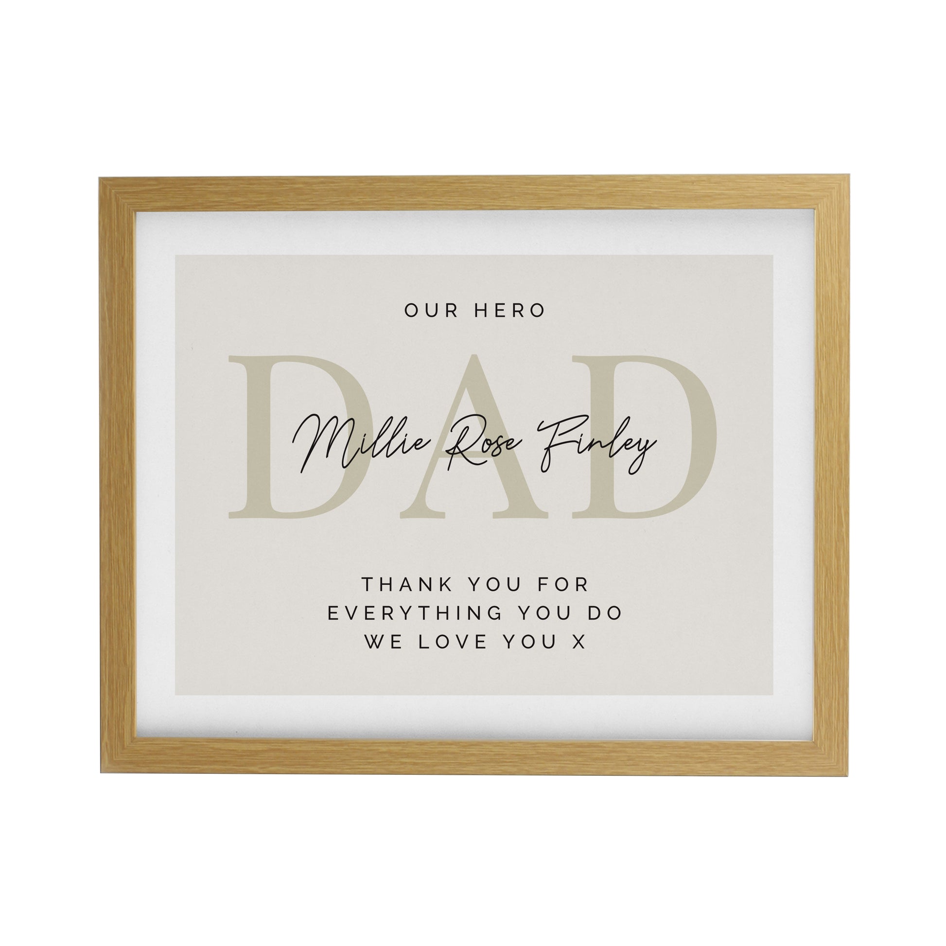 Personalised Free Text Oak Poster Frame - image 3