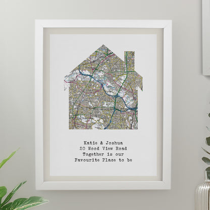 Personalised Present Day Map Home White Poster Frame from Heartfelt Gifts