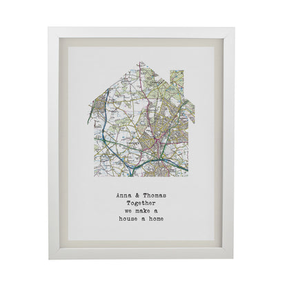 Personalised Present Day Map Home White Poster Frame - image 3