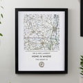 Personalised Present Day Map Compass Black Poster Frame from Heartfelt Gifts