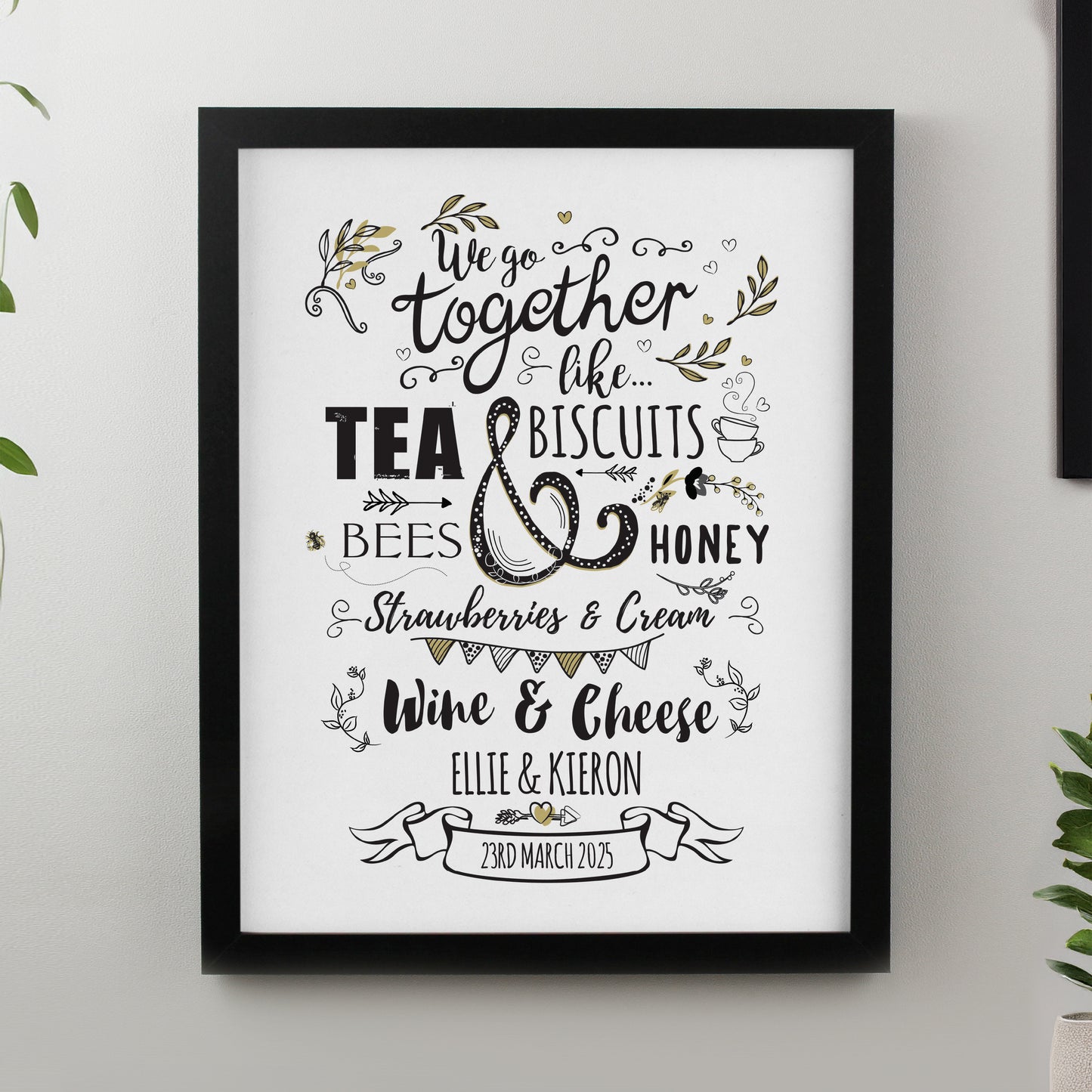 Personalised We go Together Black Poster Frame from Heartfelt Gifts