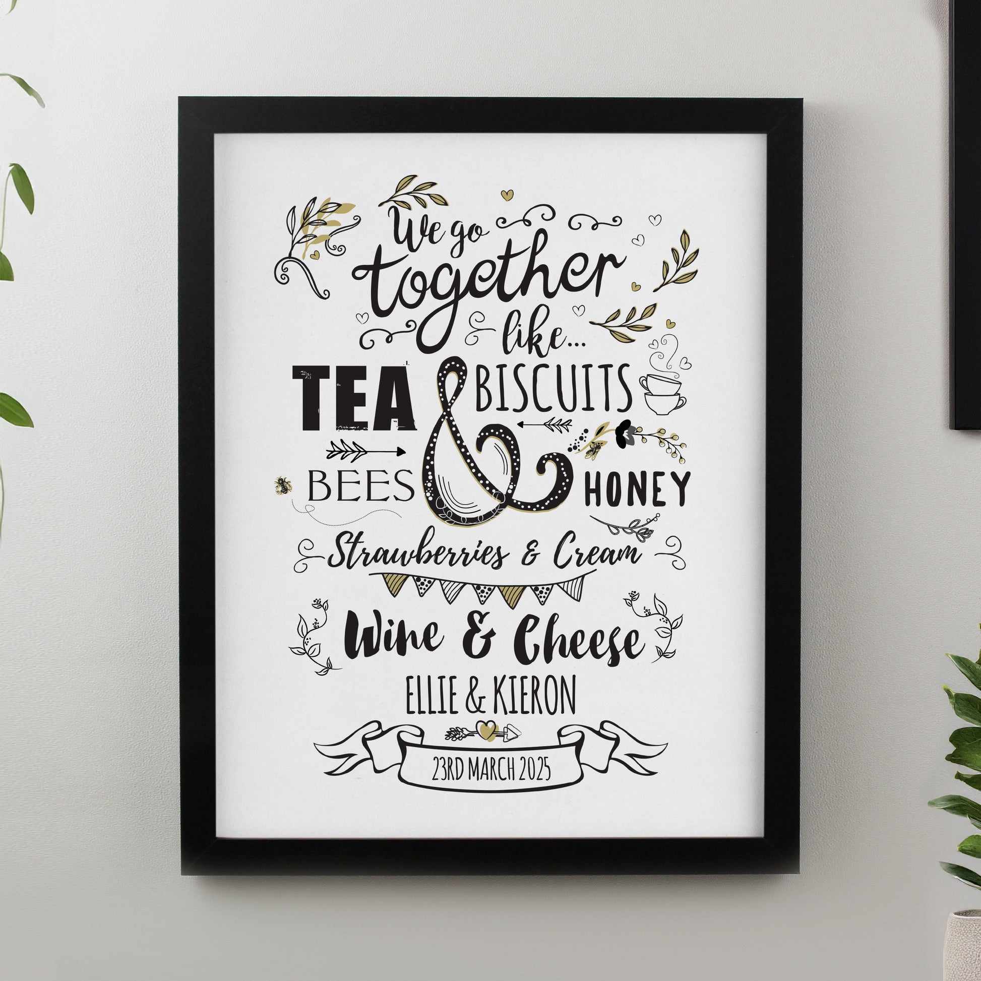 Personalised We go Together Black Poster Frame from Heartfelt Gifts