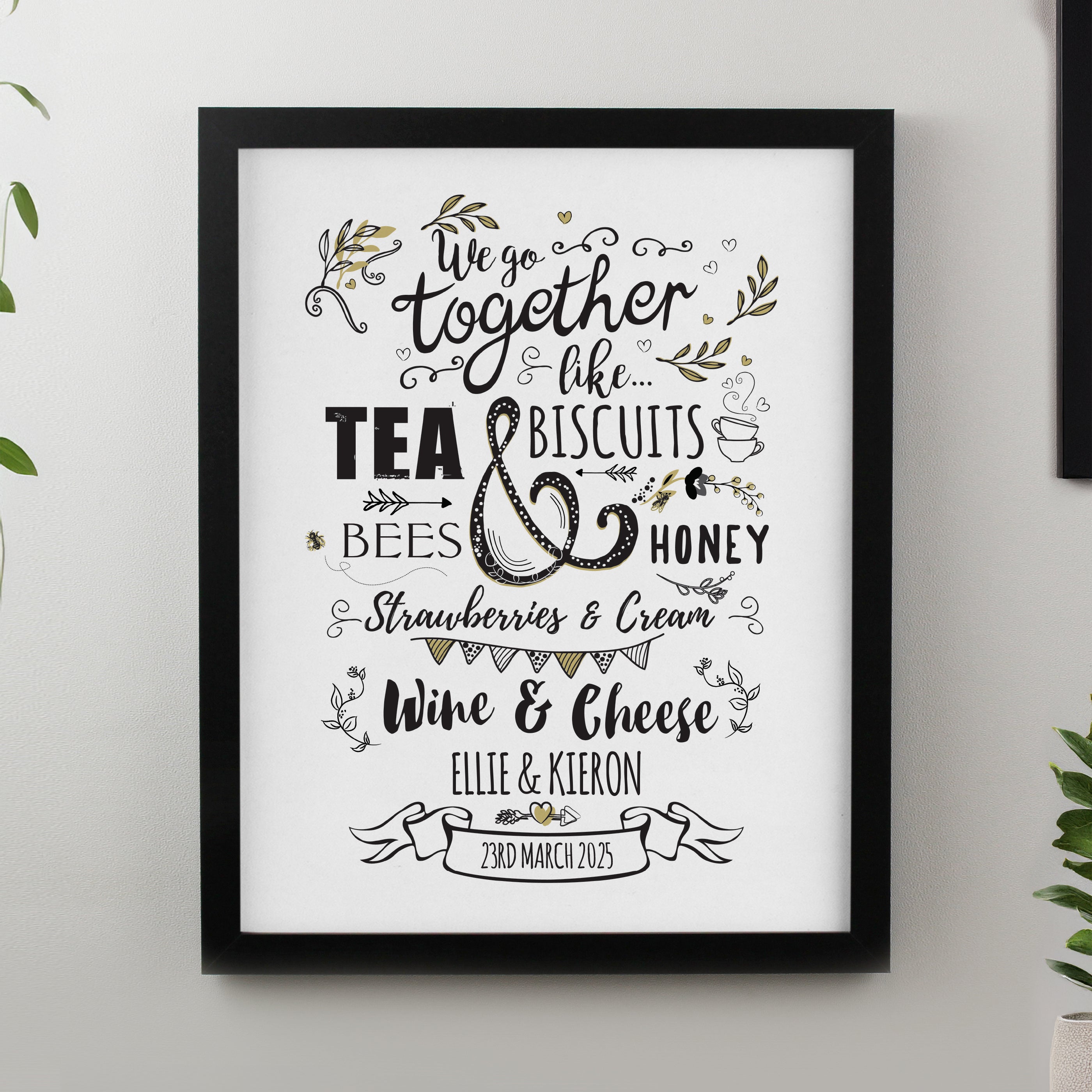 Personalised We go Together Black Poster Frame from Heartfelt Gifts