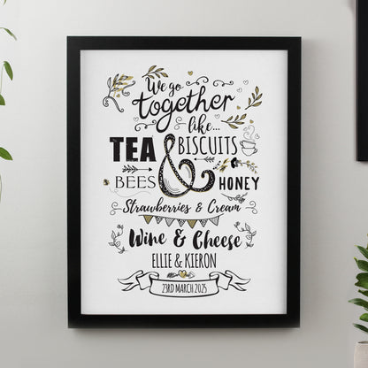 Personalised We go Together Black Poster Frame from Heartfelt Gifts